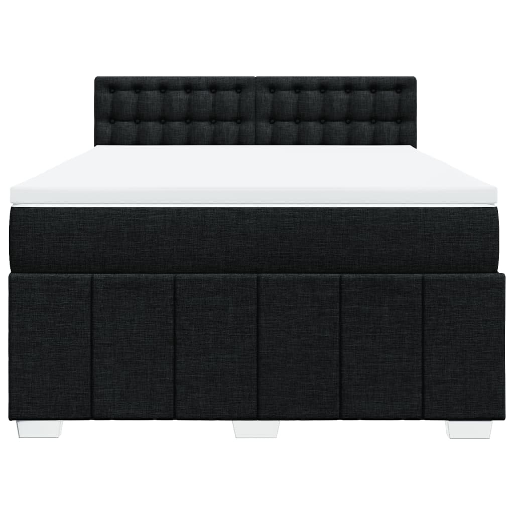 Boxspring met matras stof zwart 140x200 cm