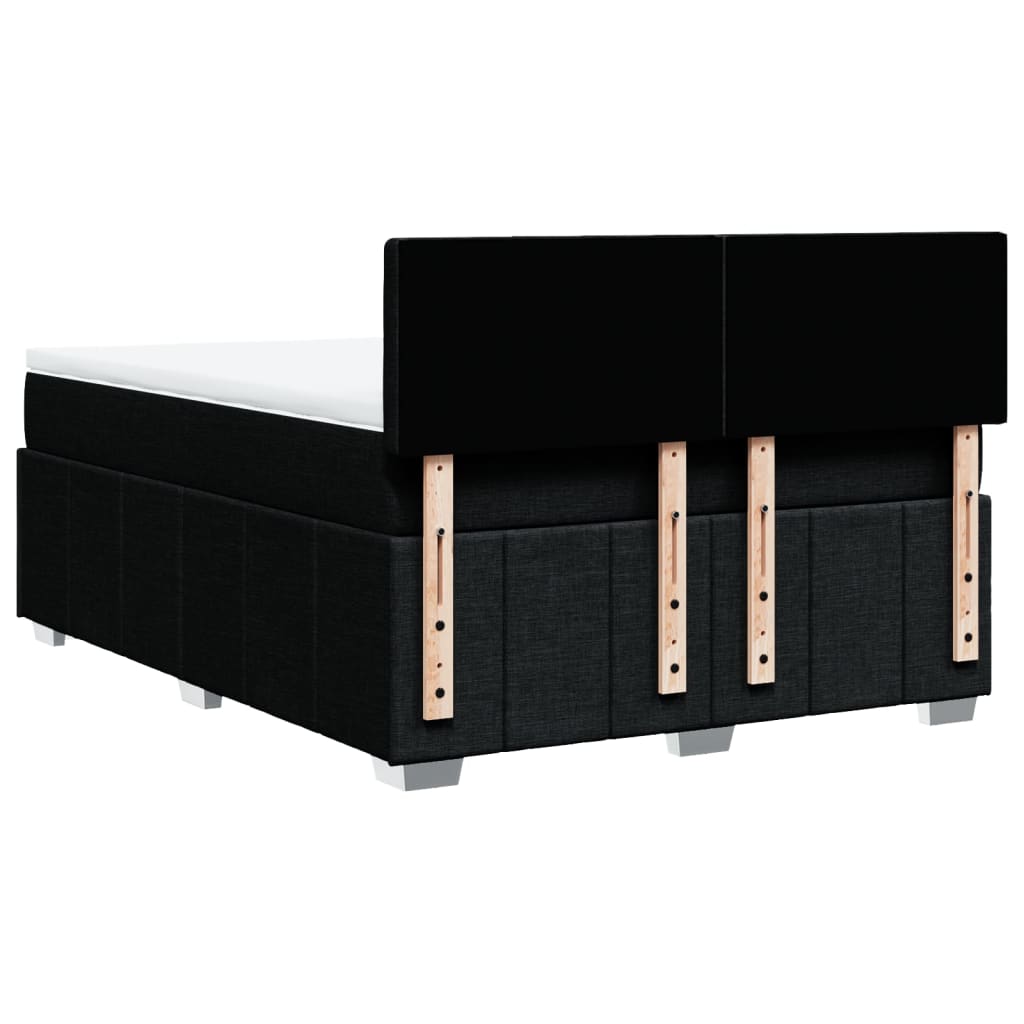 Boxspring met matras stof zwart 140x200 cm
