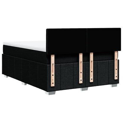 Boxspring met matras stof zwart 140x200 cm