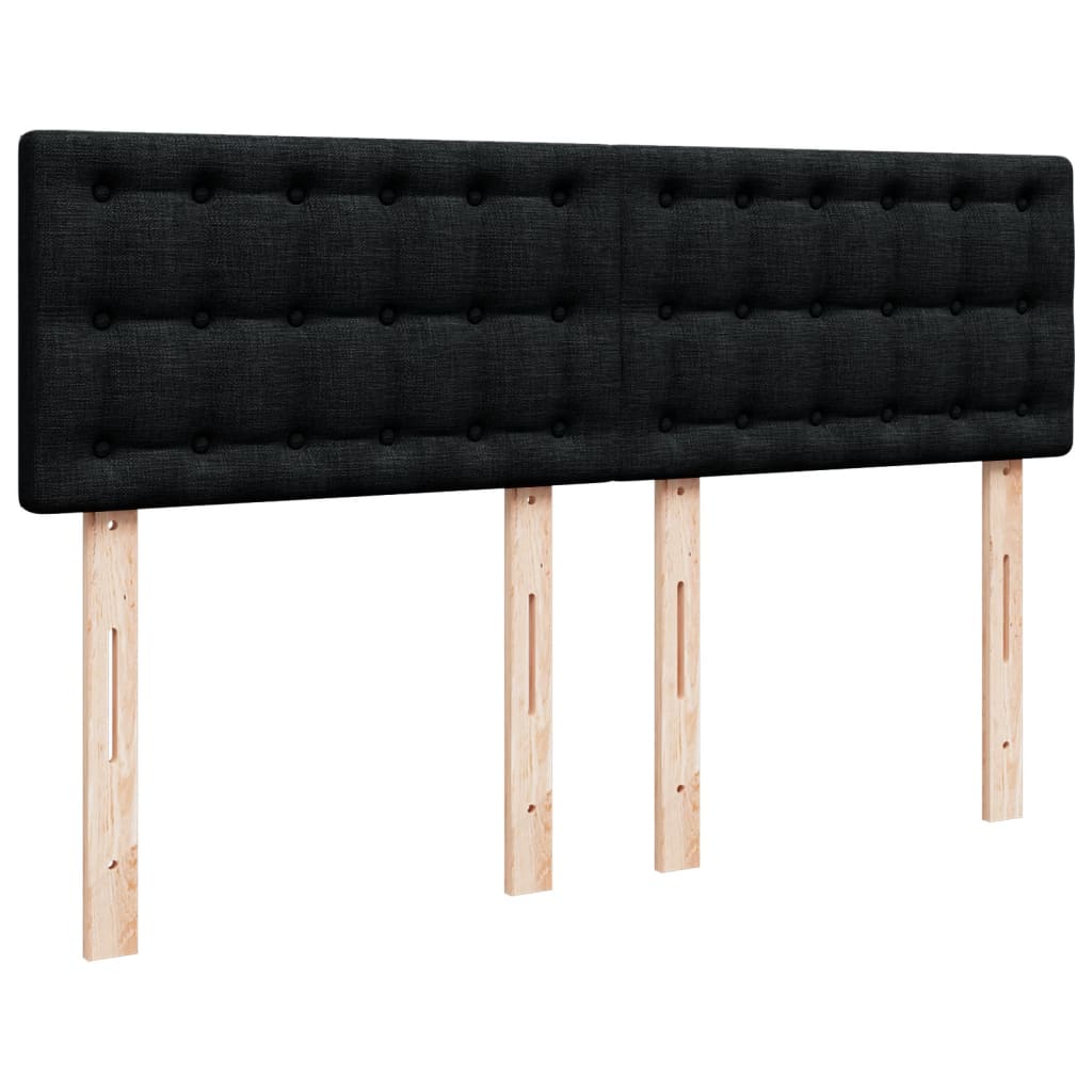 Boxspring met matras stof zwart 140x200 cm