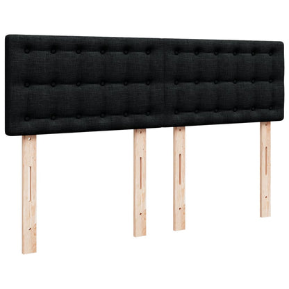 Boxspring met matras stof zwart 140x200 cm