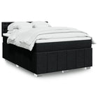 Box spring bed with black fabric mattress 140x200 cm