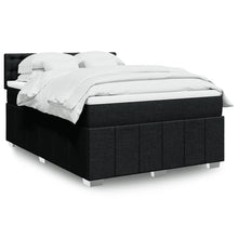 Boxspring met matras stof zwart 140x200 cm
