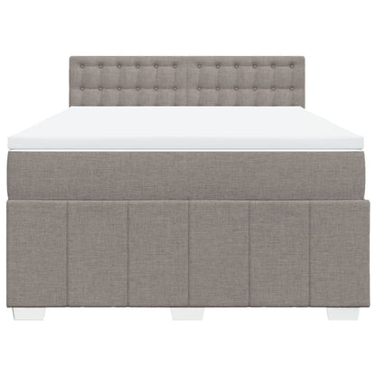 Boxspring met matras stof taupe 140x200 cm