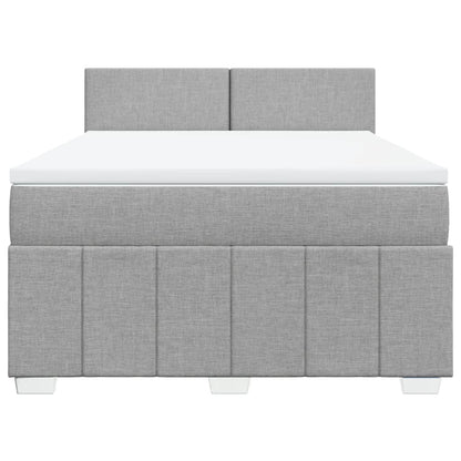 Boxspring met matras stof lichtgrijs 160x200 cm
