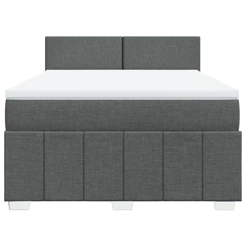 Boxspring met matras stof donkergrijs 160x200 cm