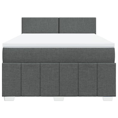 Boxspring met matras stof donkergrijs 160x200 cm