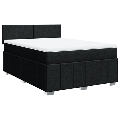 Boxspring met matras stof zwart 160x200 cm