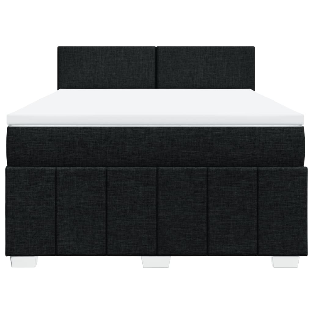 Boxspring met matras stof zwart 160x200 cm