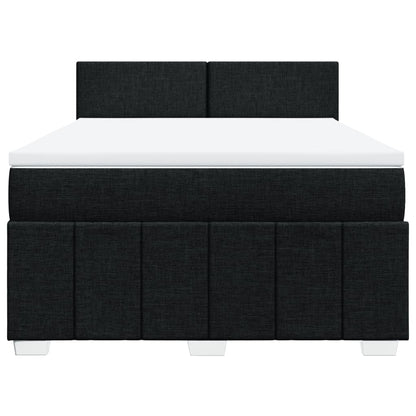 Boxspring met matras stof zwart 160x200 cm