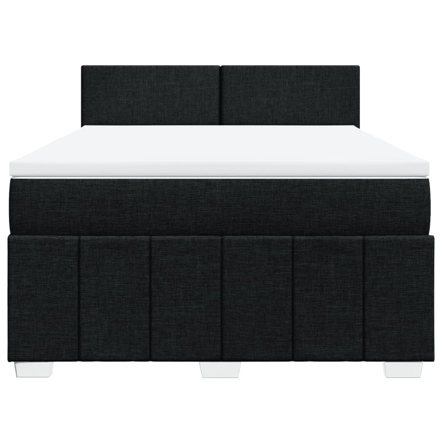 Boxspring met matras stof zwart 160x200 cm