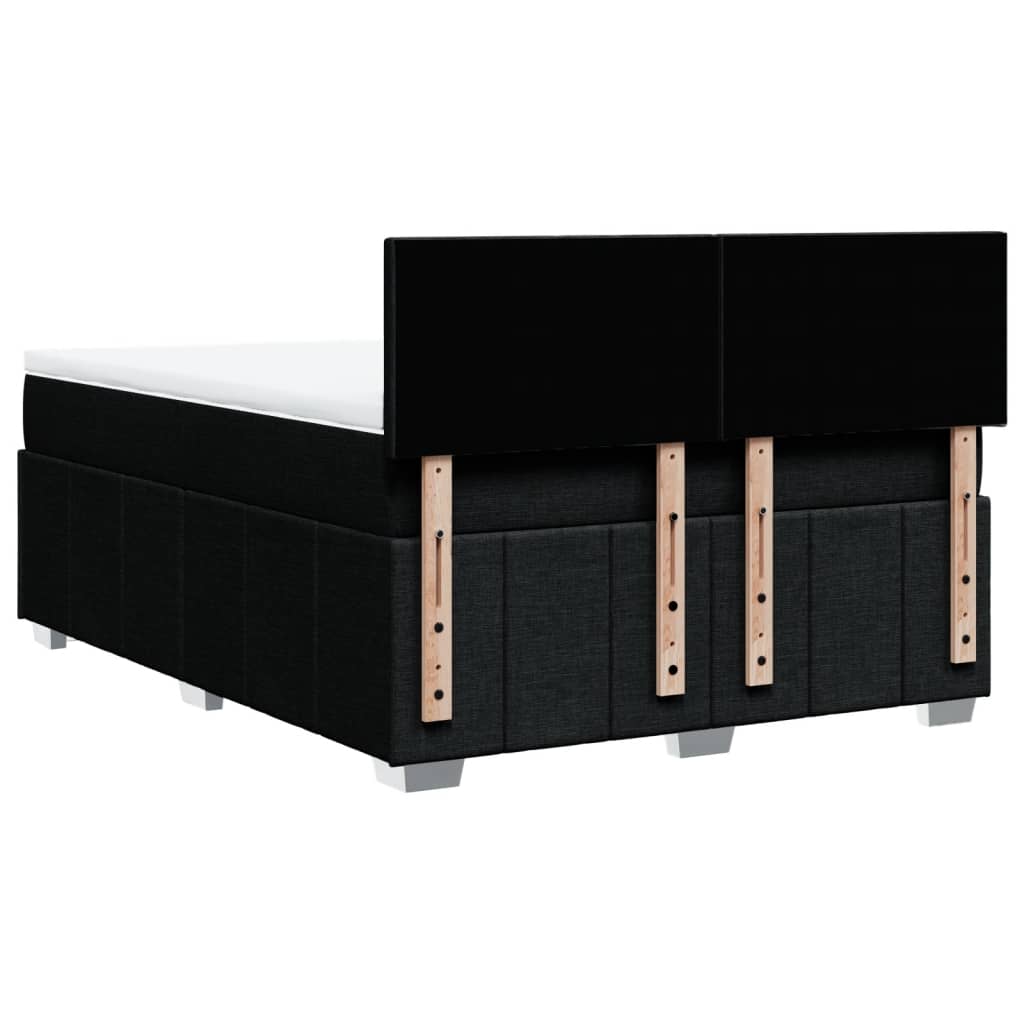 Boxspring met matras stof zwart 160x200 cm