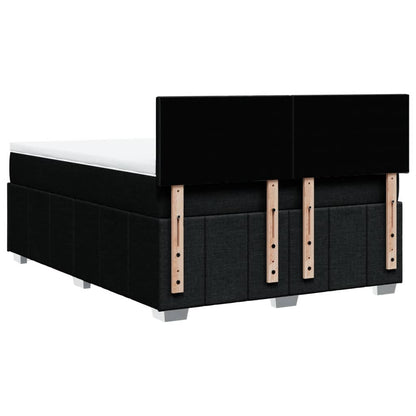 Boxspring met matras stof zwart 160x200 cm