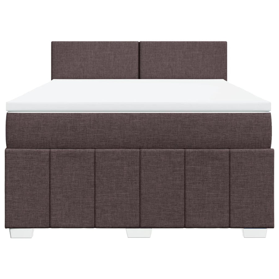Boxspring met matras stof donkerbruin 160x200 cm