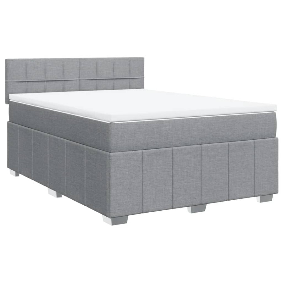 Boxspring met matras stof lichtgrijs 160x200 cm