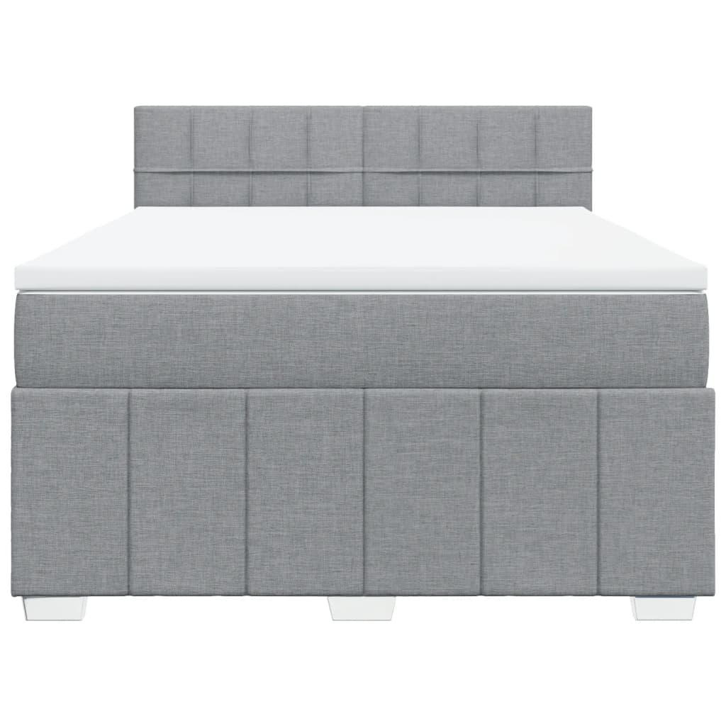 Boxspring met matras stof lichtgrijs 160x200 cm