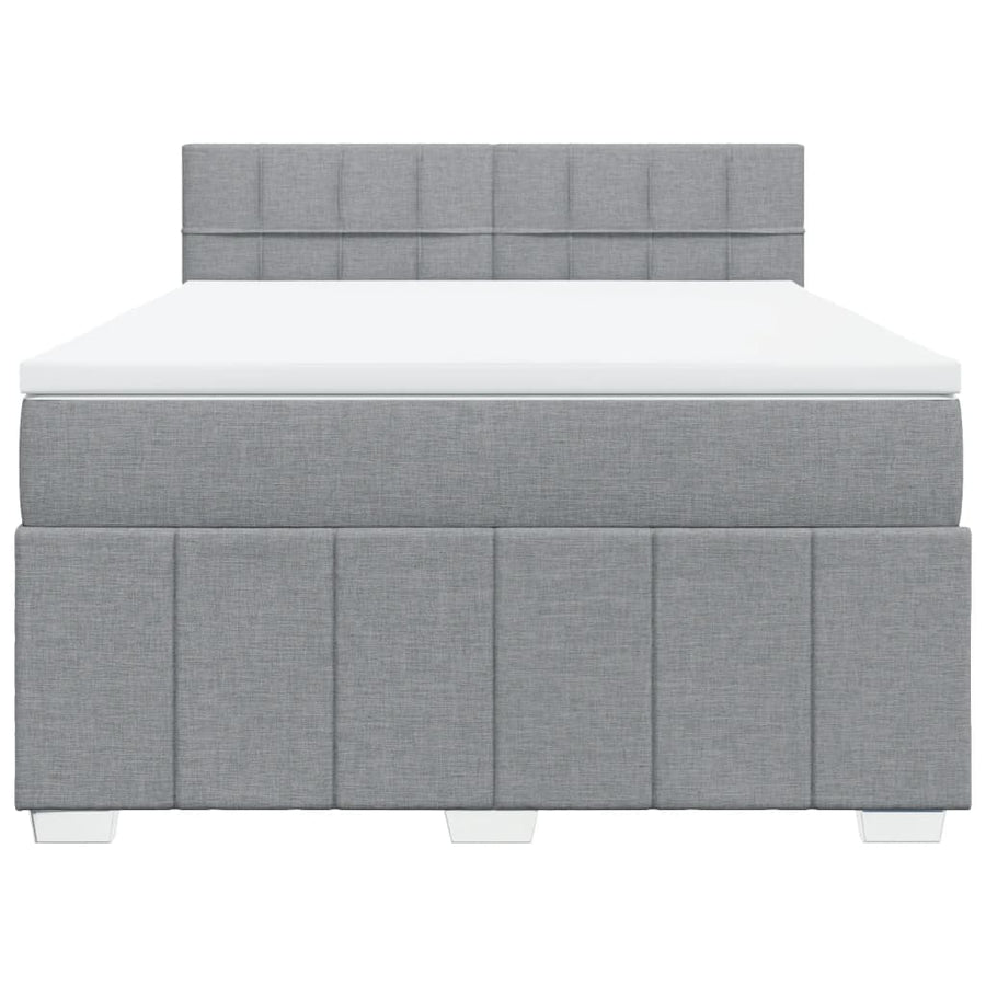Boxspring met matras stof lichtgrijs 160x200 cm