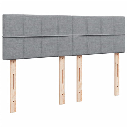 Boxspring met matras stof lichtgrijs 160x200 cm