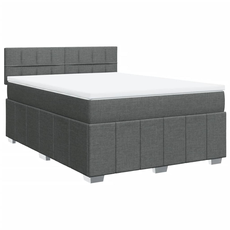Boxspring met matras stof donkergrijs 160x200 cm