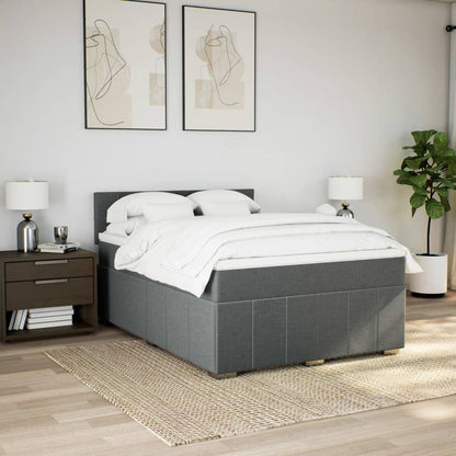 Boxspring met matras stof donkergrijs 160x200 cm