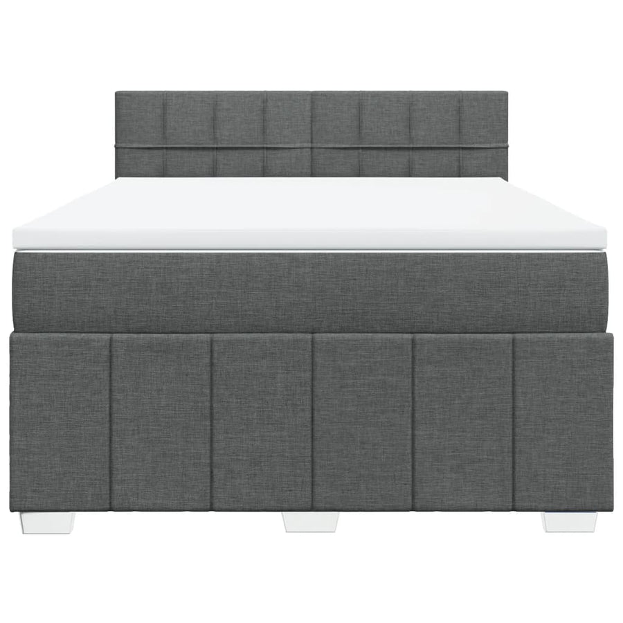 Boxspring met matras stof donkergrijs 160x200 cm
