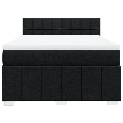 Boxspring met matras stof zwart 160x200 cm