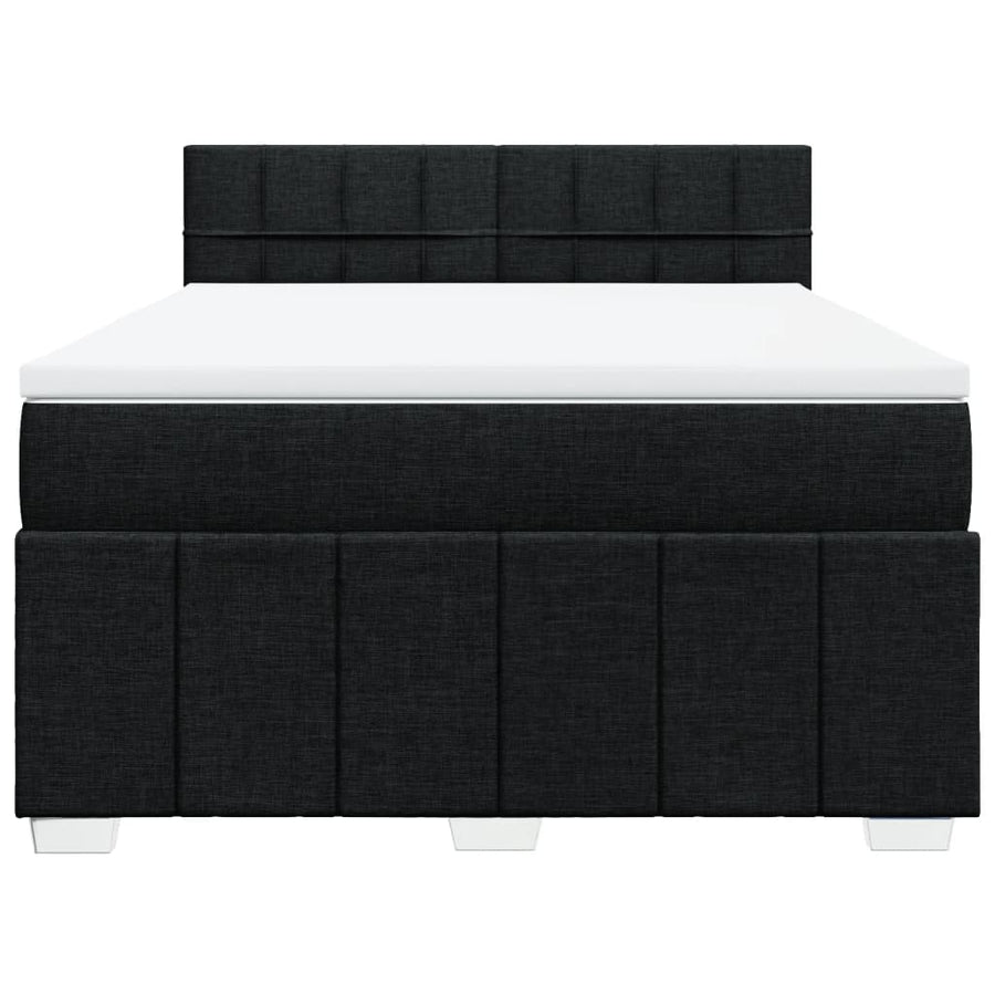 Boxspring met matras stof zwart 160x200 cm