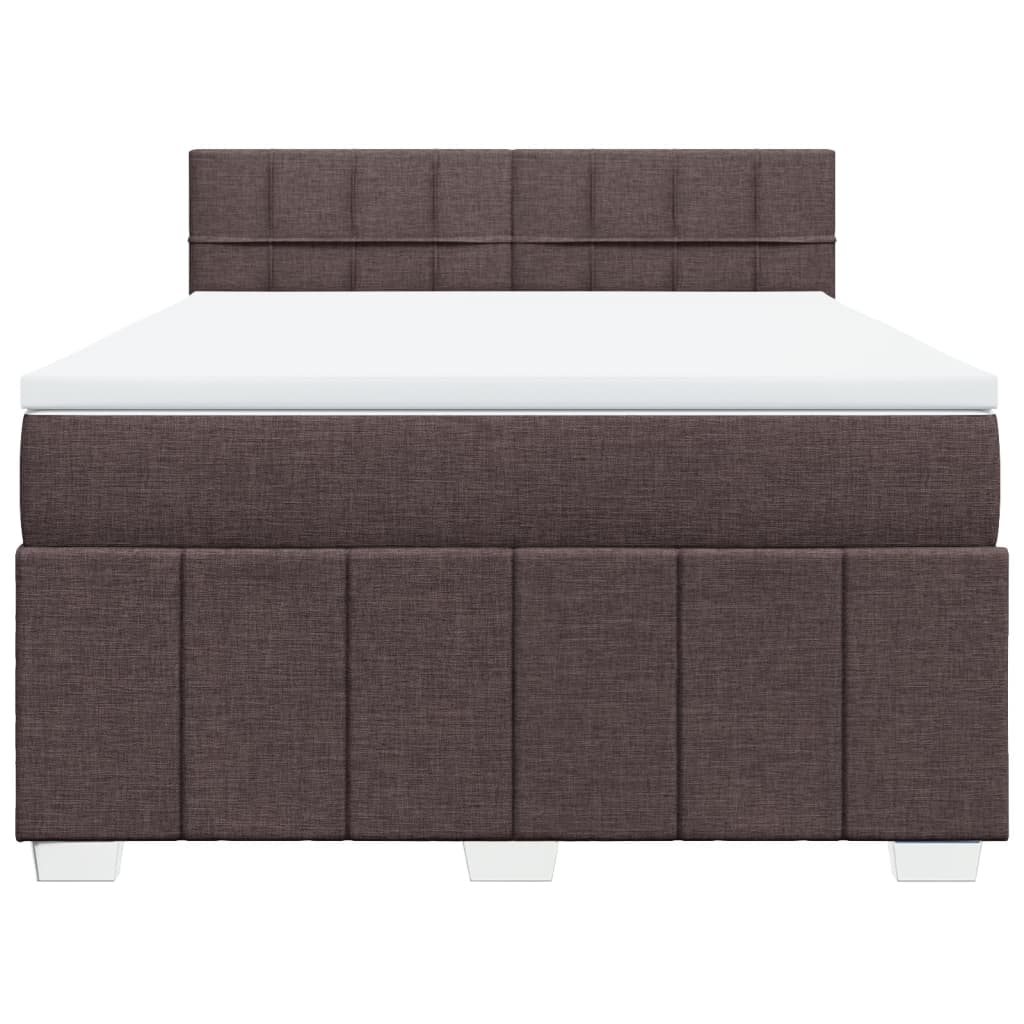 Boxspring met matras stof donkerbruin 160x200 cm