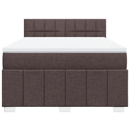 Boxspring met matras stof donkerbruin 160x200 cm