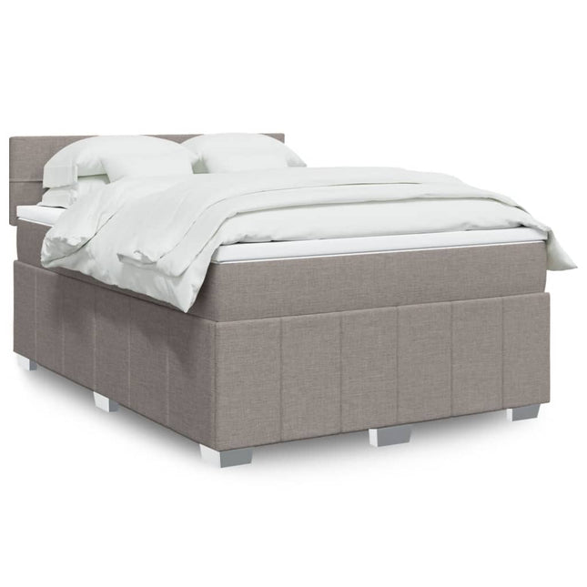 Boxspring met matras stof taupe 160x200 cm