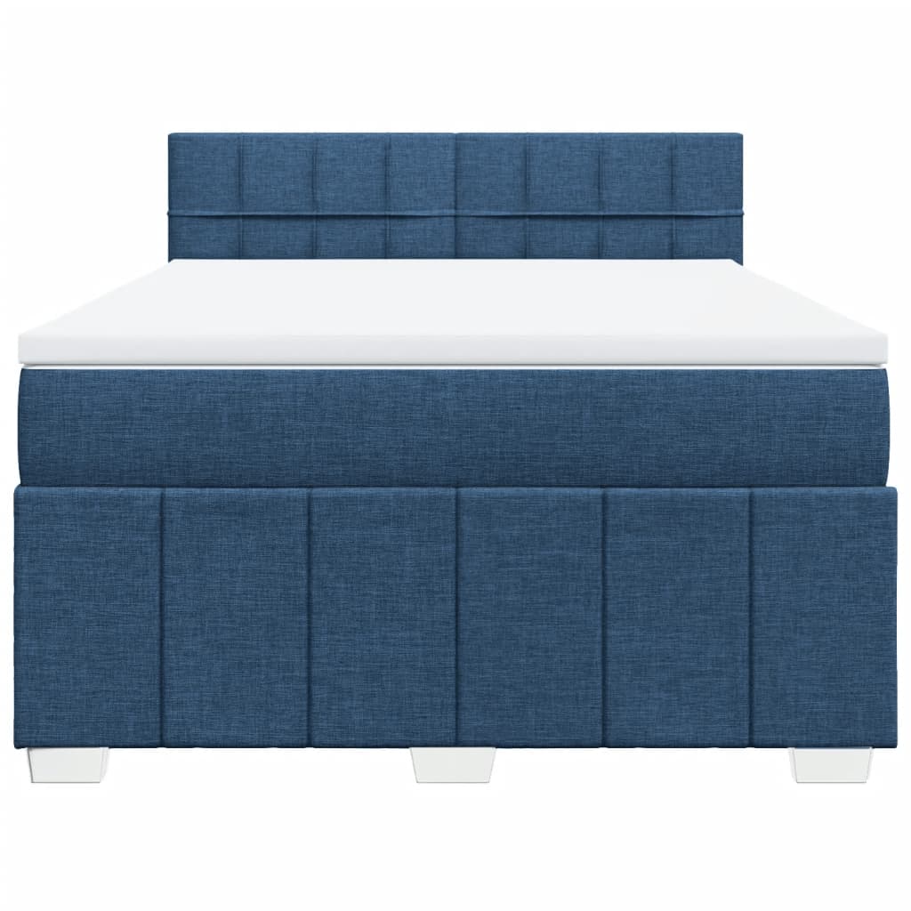 Boxspring met matras stof blauw 160x200 cm