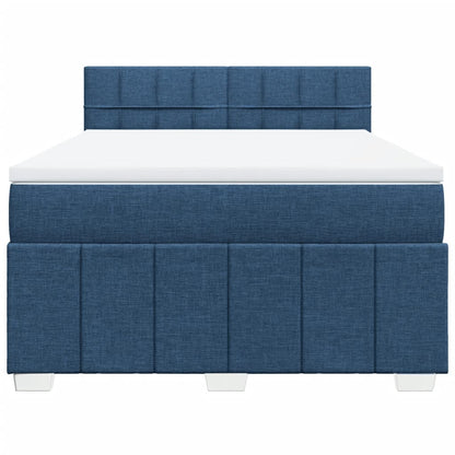 Boxspring met matras stof blauw 160x200 cm
