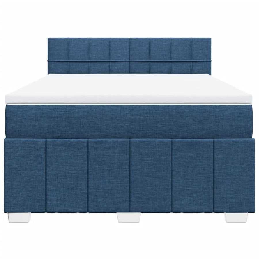 Boxspring met matras stof blauw 160x200 cm
