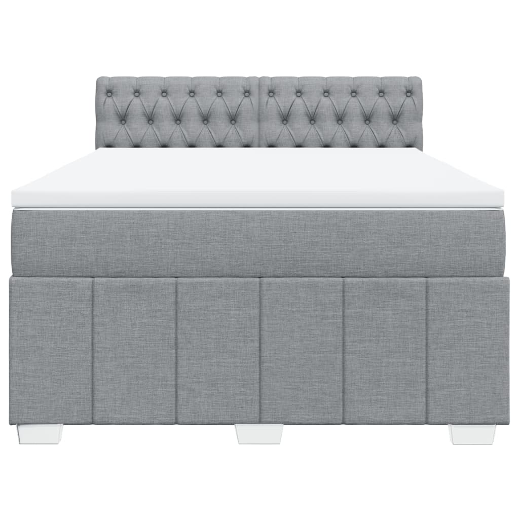 Boxspring met matras stof lichtgrijs 160x200 cm