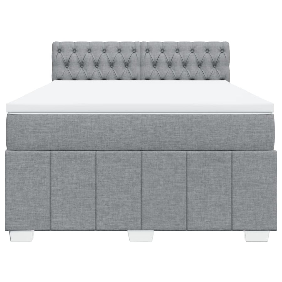 Boxspring met matras stof lichtgrijs 160x200 cm