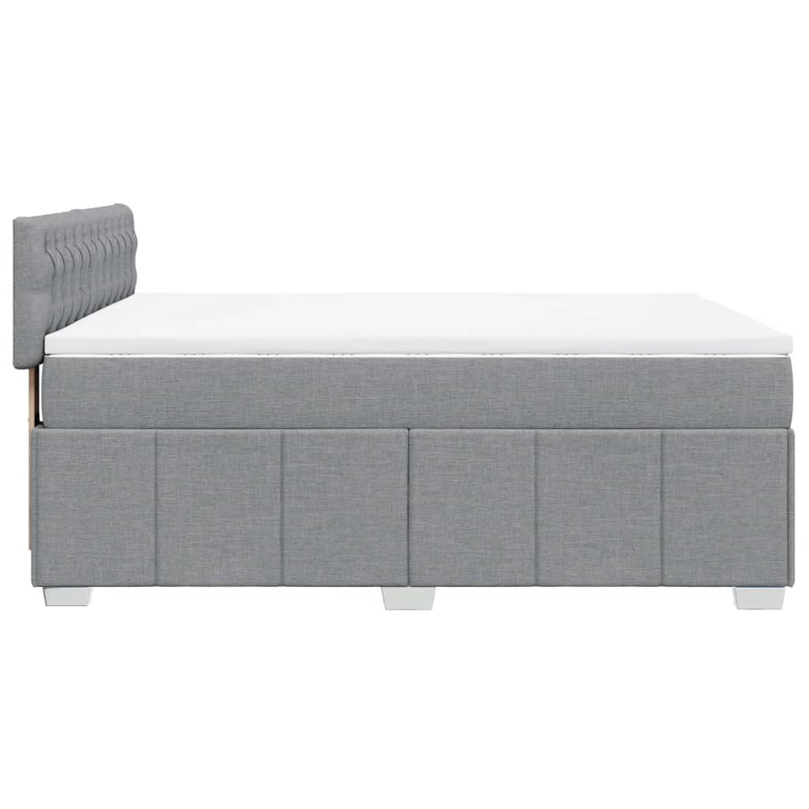 Boxspring met matras stof lichtgrijs 160x200 cm