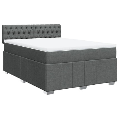 Boxspring met matras stof donkergrijs 160x200 cm