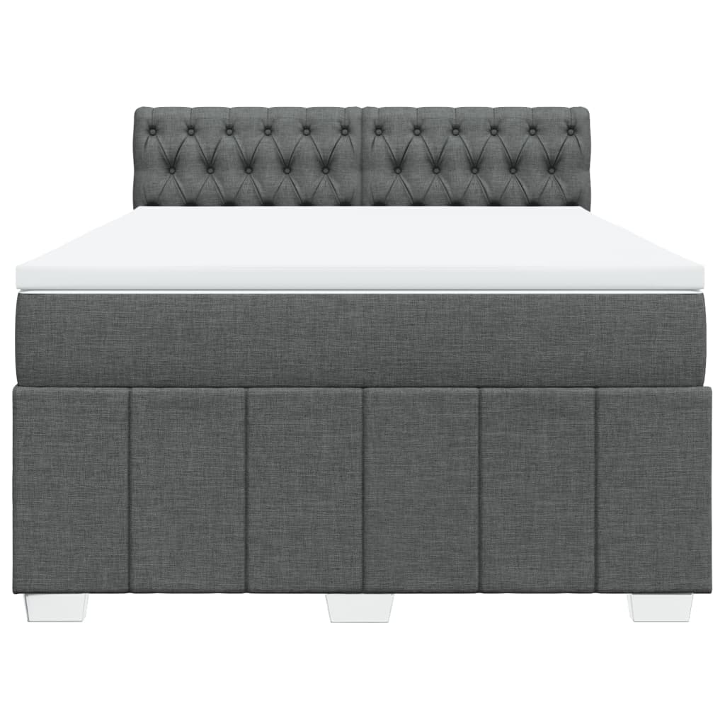 Boxspring met matras stof donkergrijs 160x200 cm