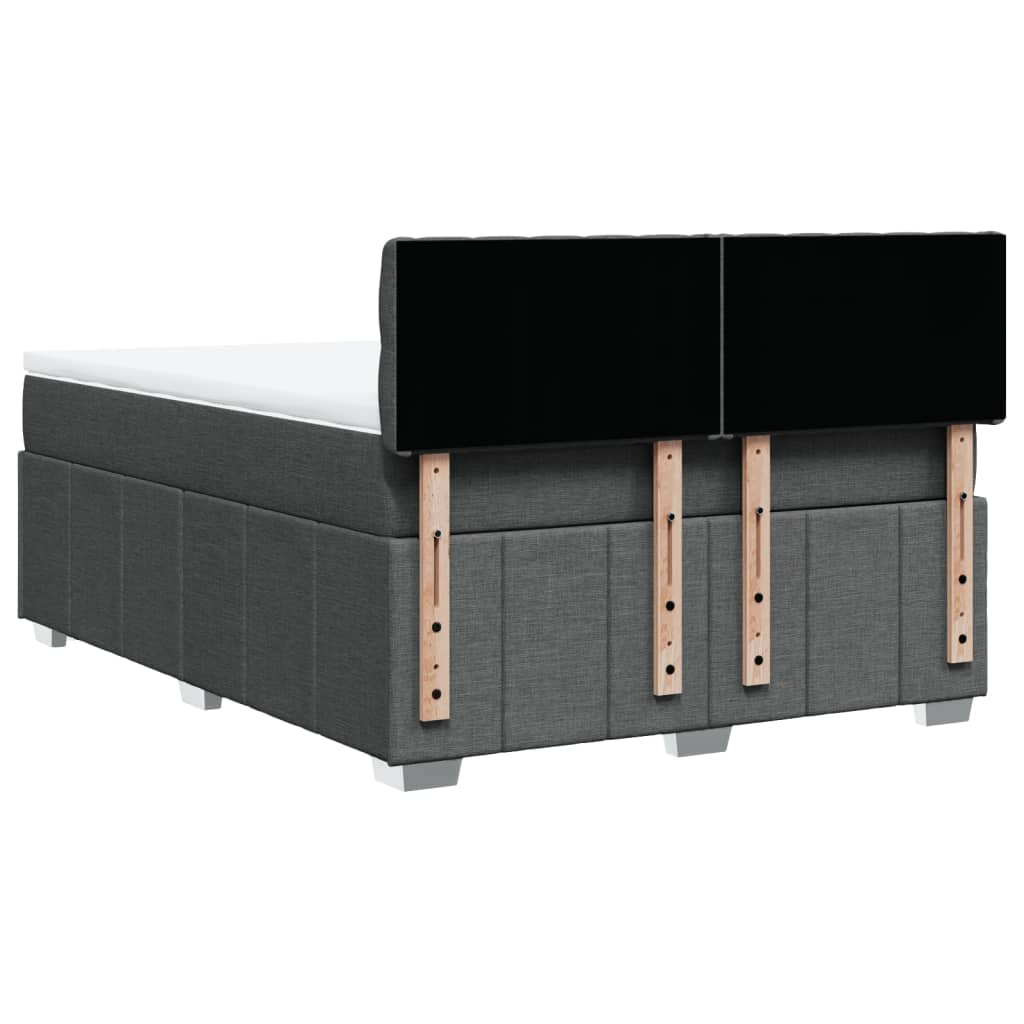 Boxspring met matras stof donkergrijs 160x200 cm