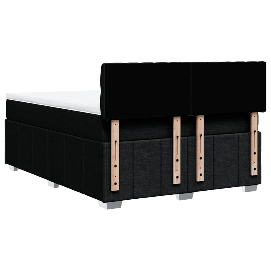 Boxspring met matras stof zwart 160x200 cm