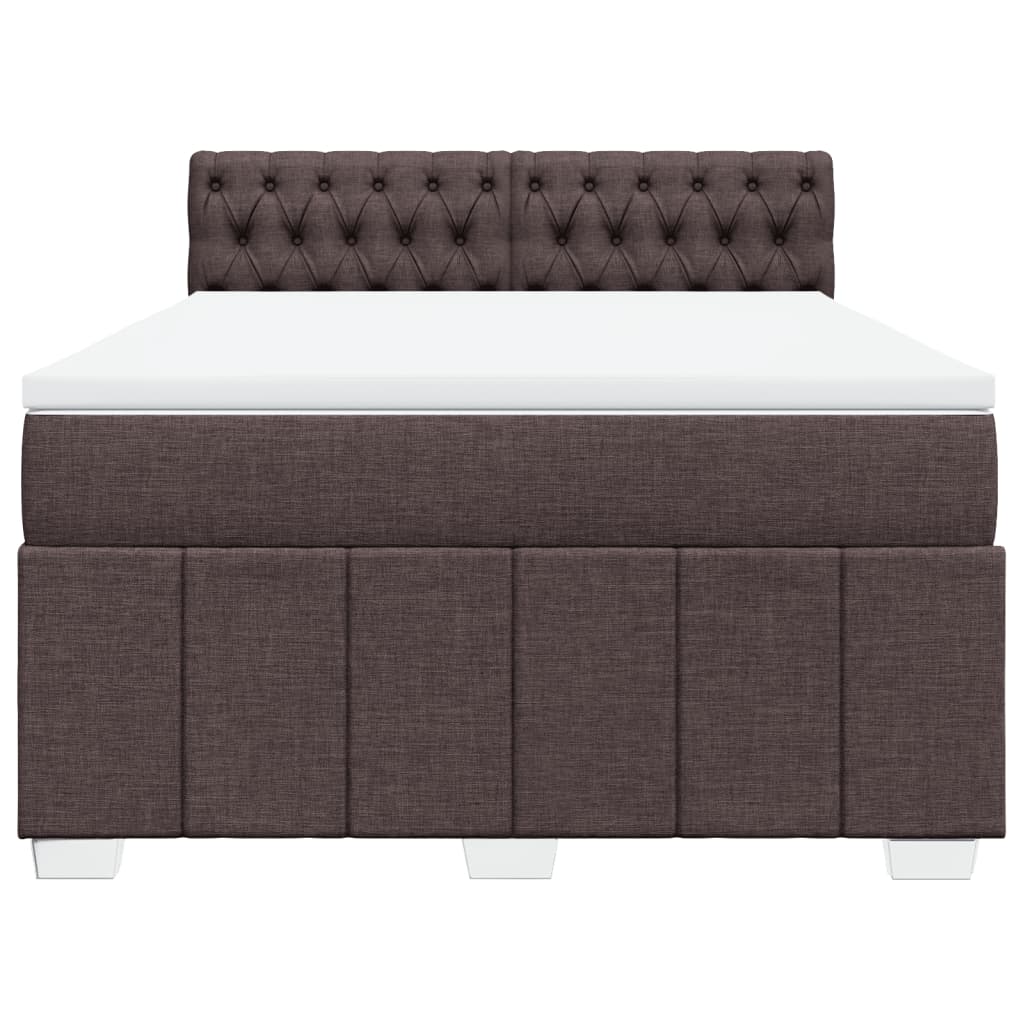 Boxspring met matras stof donkerbruin 160x200 cm