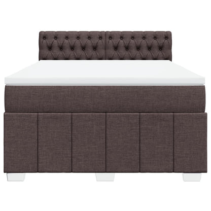 Boxspring met matras stof donkerbruin 160x200 cm