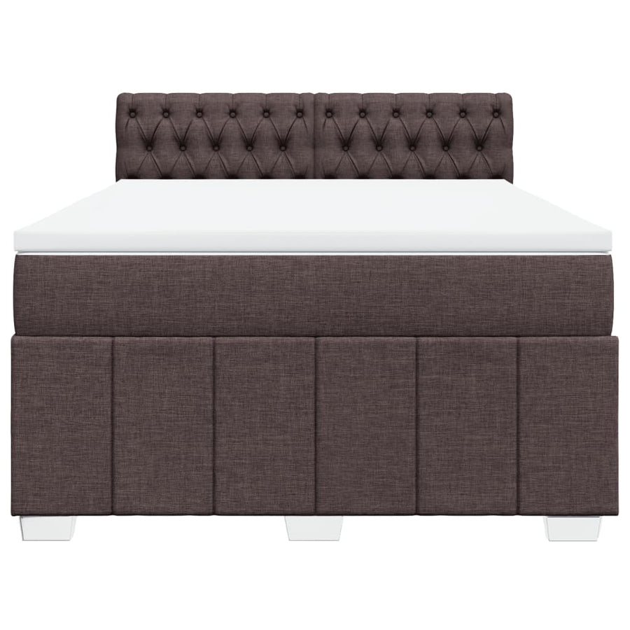 Boxspring met matras stof donkerbruin 160x200 cm