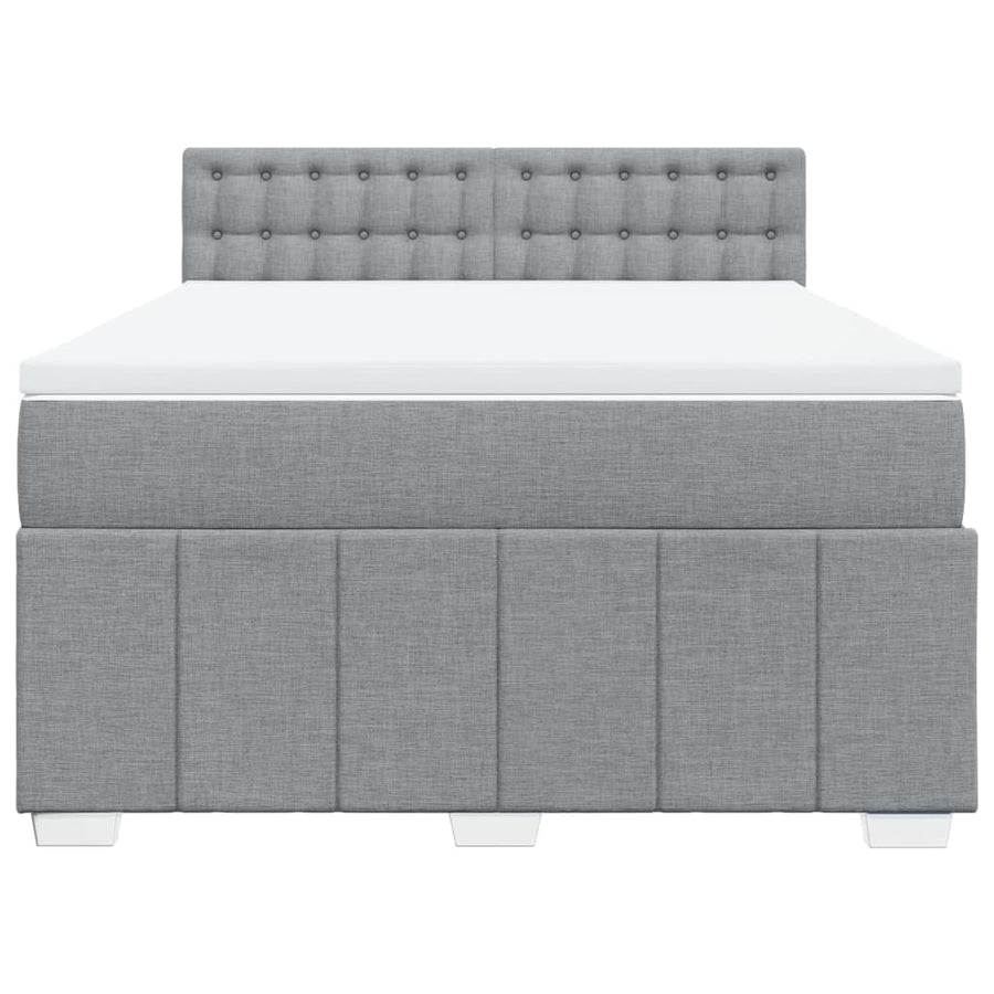 Boxspring met matras stof lichtgrijs 160x200 cm