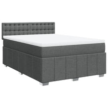 Boxspring met matras stof donkergrijs 160x200 cm
