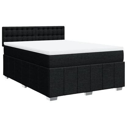 Boxspring met matras stof zwart 160x200 cm