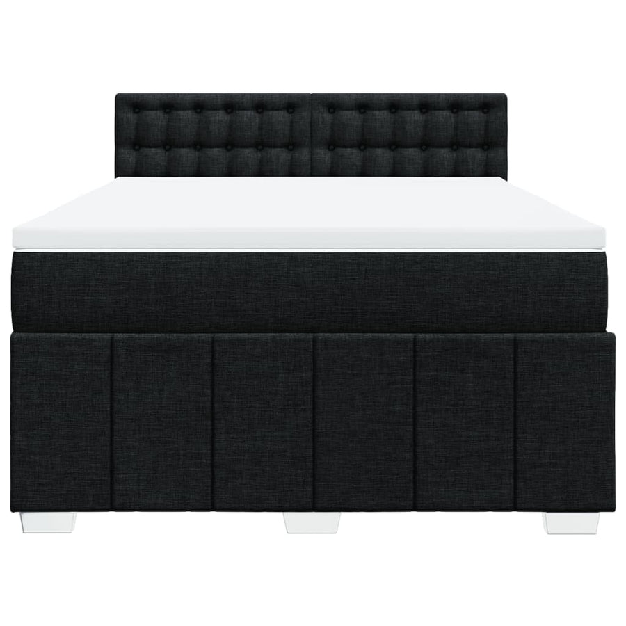 Boxspring met matras stof zwart 160x200 cm