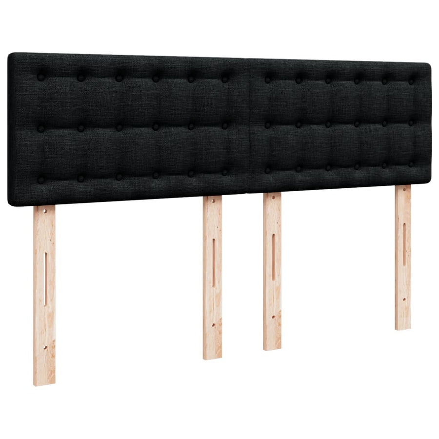 Boxspring met matras stof zwart 160x200 cm