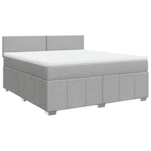 Boxspring met matras stof lichtgrijs 180x200 cm