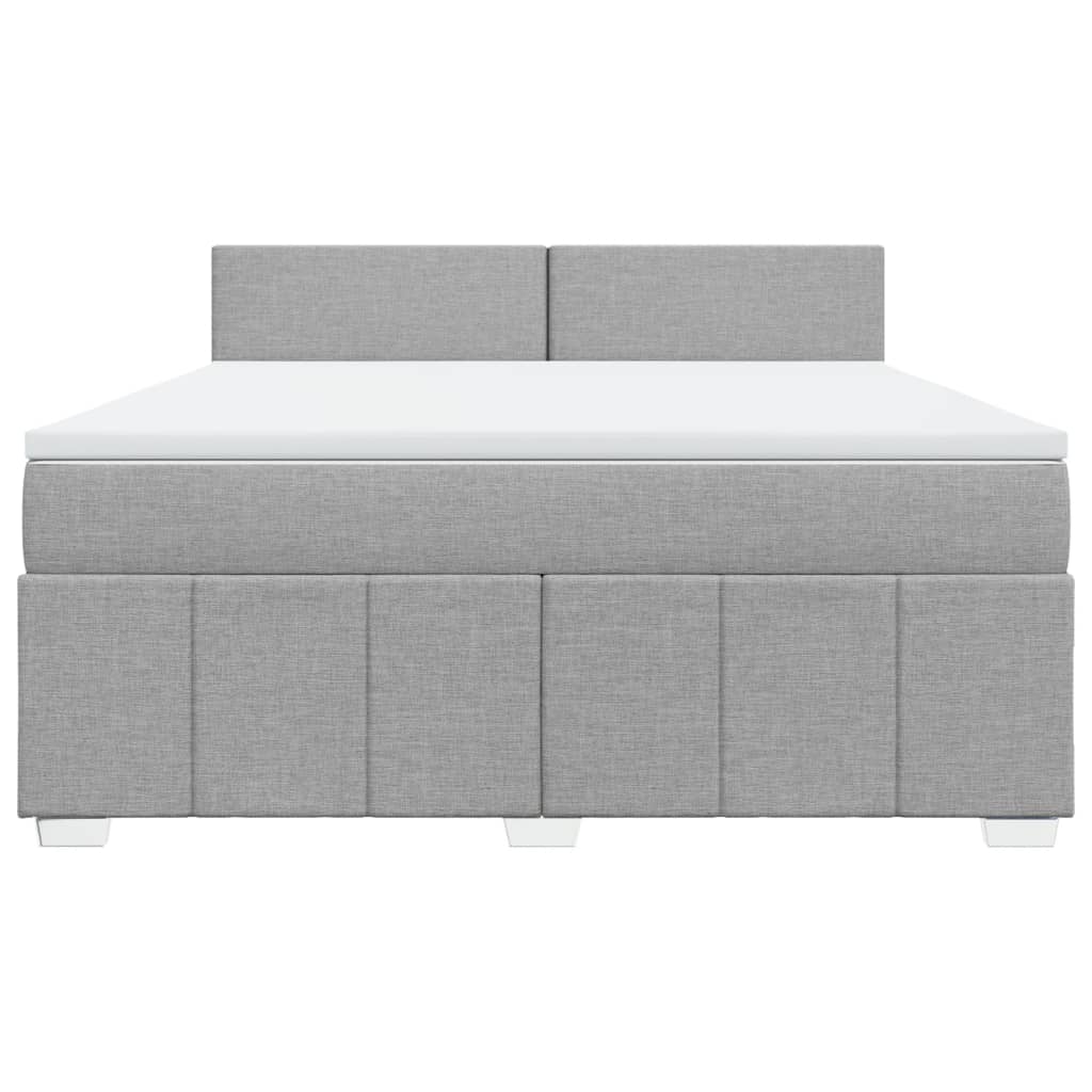 Boxspring met matras stof lichtgrijs 180x200 cm